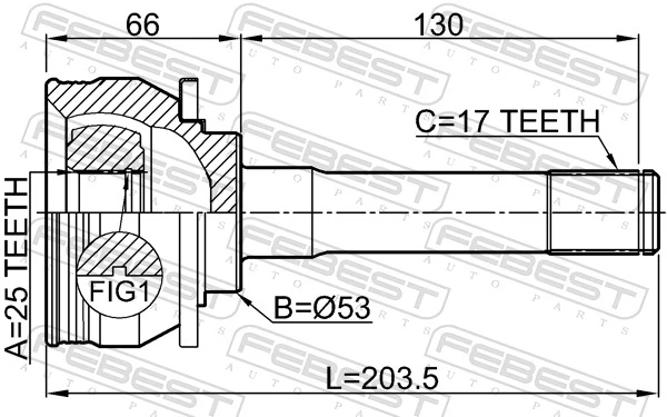3010001 Febest Junta homocinética