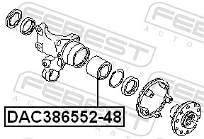 DAC38655248 Febest Rodamiento de rueda trasera