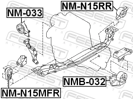 Soporte de motor trasero Nissan Sunny 3 N14