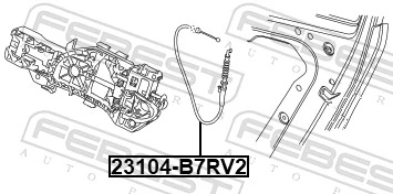 23104B7RV2 Febest Cable de apertura de cerradura de puerta trasera