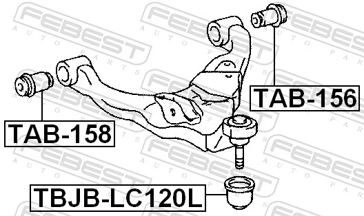 TAB158 Febest Silentblock de brazo de suspensión delantero inferior