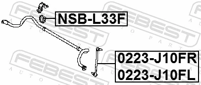 NSBL33F Febest Buje de barra estabilizadora delantera