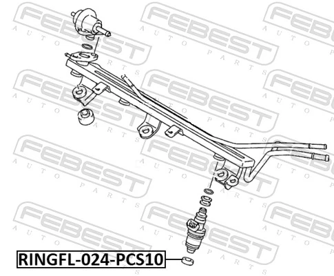 RINGFL024PCS10 Febest Arandela de asiento del inyector