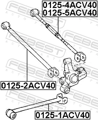 01255ACV40 Febest Barra transversal, suspensión de ruedas, eje trasero