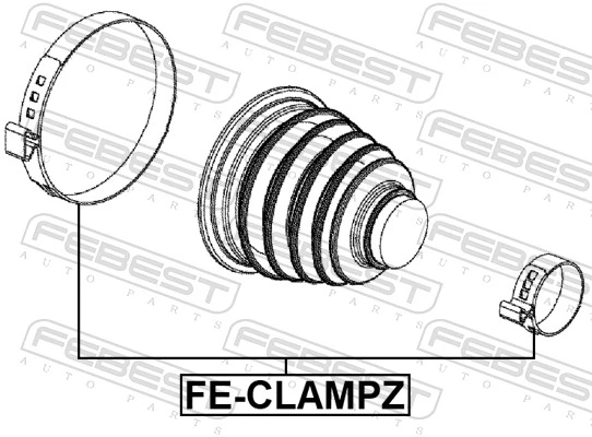FECLAMPZ Febest Abrazadera universal de fuelle de junta homocinética