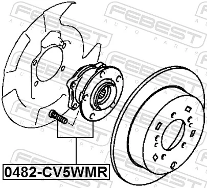 0482CV5WMR Febest Buje de rueda trasero