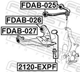 FDAB027 Febest Silentblock de brazo de suspensión delantero inferior