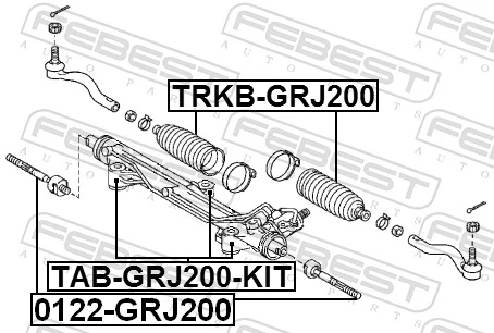 TABGRJ200KIT Febest Silentblock de montaje de la cremallera de dirección