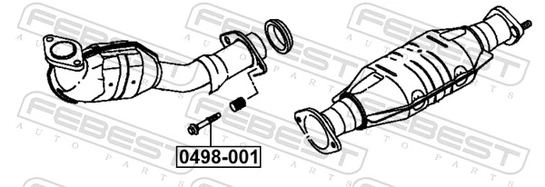 0498001 Febest Perno del sistema de escape (silenciador)