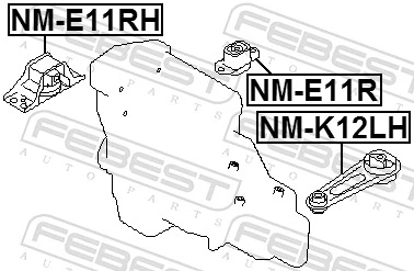 NME11RH Febest Soportes de motor delantero
