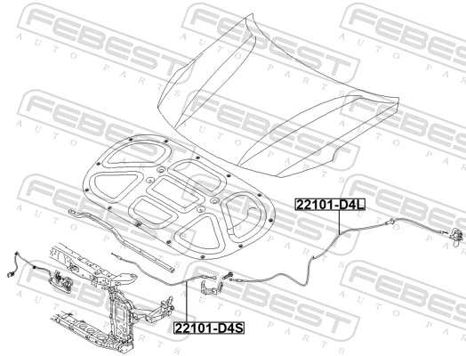Cable de capó del motor para Hyundai I30  PD
