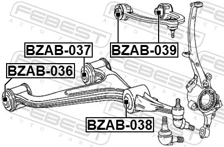 BZAB037 Febest Silentblock de brazo de suspensión delantero inferior