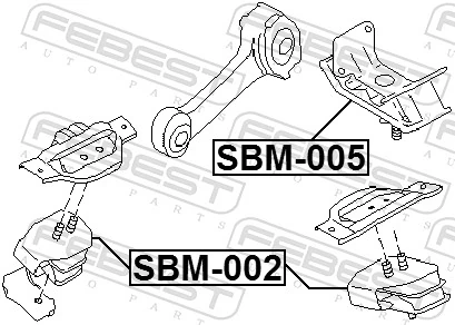 SBM005 Febest Soporte de caja de velocidades