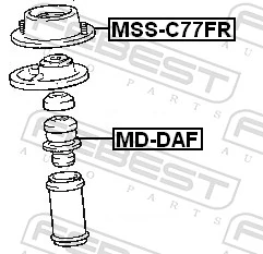 MSSC77FR Febest Soporte del amortiguador delantero