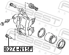 0274N15F Febest Guía de la pinza de freno delantera
