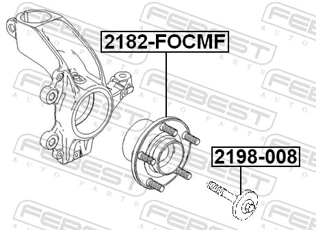 2198008 Febest Perno de cubo