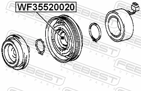 WF35520020 Febest Cojinete del embrague del compresor de aire acondicionado