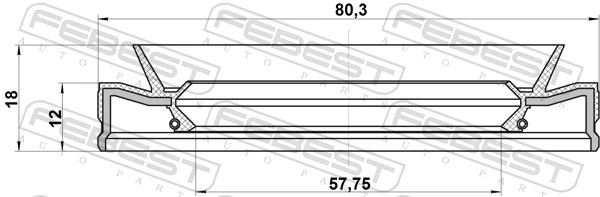 95HEY59801218R Febest Retén de salida delantero de la caja de transferencia