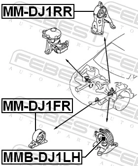 MMBDJ1LH Febest Soporte de caja de velocidades