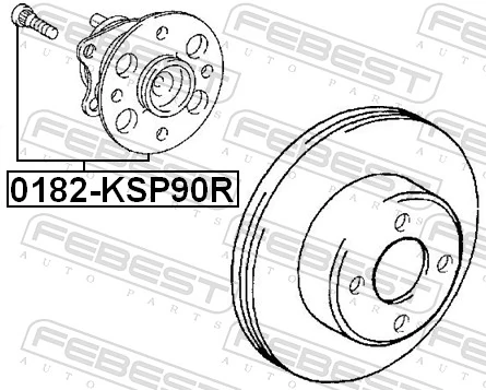 0182KSP90R Febest Buje de rueda trasero