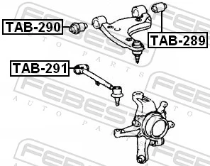 TAB289 Febest Buje del brazo de suspensión delantero superior