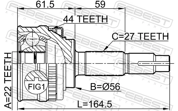 0210051A44 Febest Junta homocinética