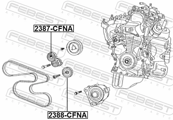 2387CFNA Febest Polea tensora
