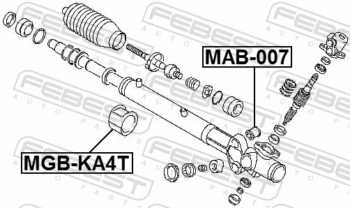 MAB007 Febest Silentblock de montaje de la cremallera de dirección