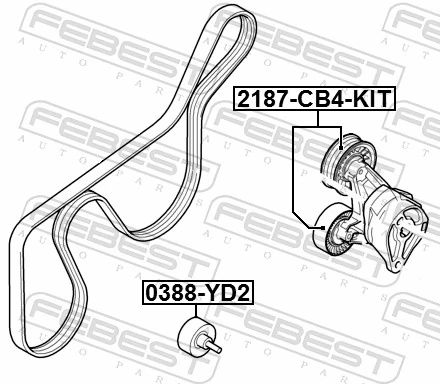 Tensor de la correa trapecial poli v Ford C-Max 