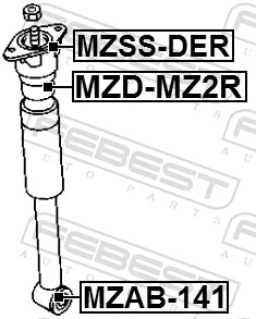MZAB141 Febest Buje de amortiguador trasero