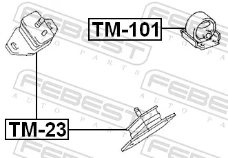 TM23 Febest Almohada del Motor Izquierda / Derecha