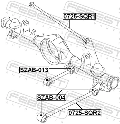 SZAB013 Febest Buje del brazo longitudinal superior trasero