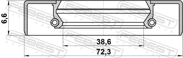 95GDY40720707X Febest Retén del semieje trasero