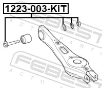 1229003KIT Febest Perno de fijación interior del brazo oscilante inferior trasero