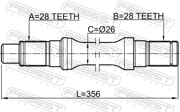 0512BT50LH Febest Semieje delantero izquierdo