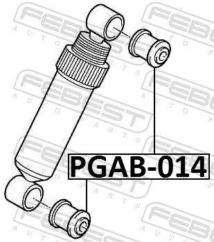 PGAB014 Febest Buje de amortiguador trasero