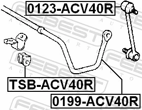 0199ACV40R Febest Estabilizador trasero