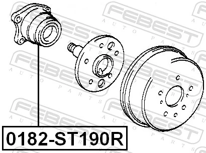 0182ST190R Febest Buje de rueda trasero