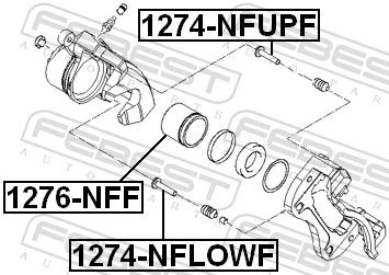 1274NFUPF Febest Pasador guía inferior de la pinza de freno delantera