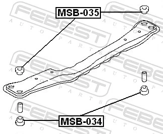 MSB035 Febest Buje de la viga longitudinal delantera del motor