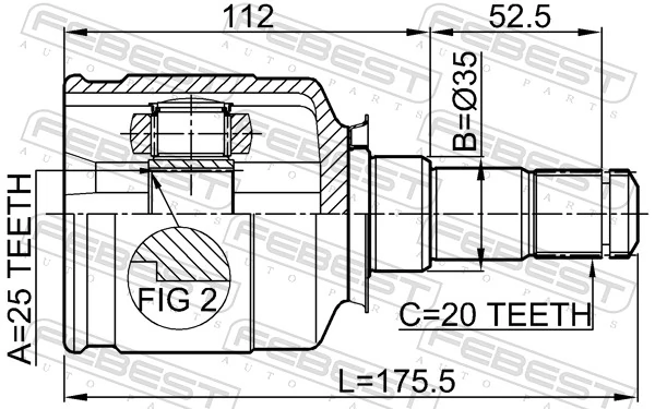 Junta homocinética interior delantera izquierda Toyota Celica T16