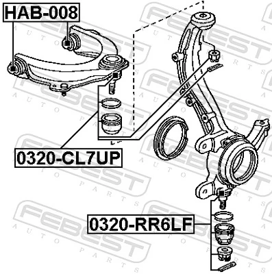 0320RR6LF Febest Rótula inferior de suspensión