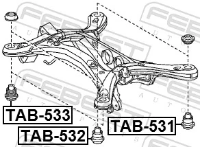 TAB533 Febest Silentblock del puente trasero