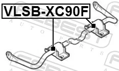 VLSBXC90F Febest Buje de barra estabilizadora delantera