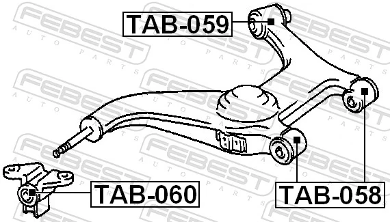 TAB058 Febest Buje del brazo inferior trasero