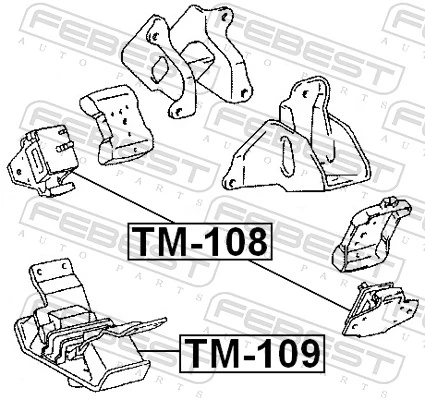 TM108 Febest Almohada del Motor Izquierda / Derecha
