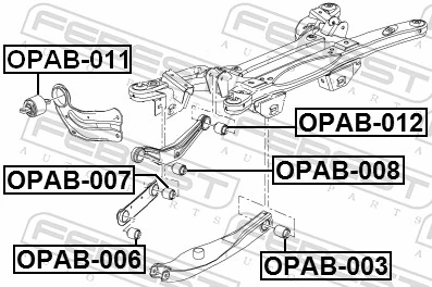 OPAB003 Febest Buje del brazo inferior trasero