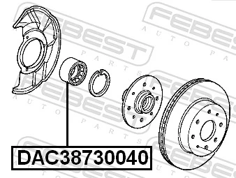 DAC38730040 Febest Rodamientos de rueda delantero
