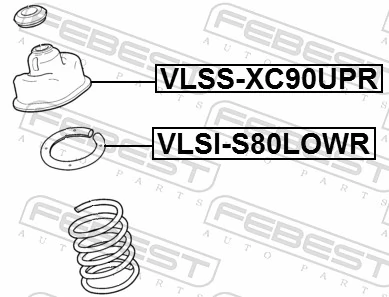 VLSSXC90UPR Febest Soporte amortiguador trasero