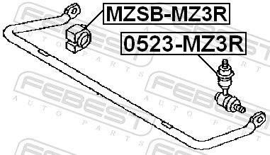 0523MZ3R Febest Silentblock de la barra estabilizadora